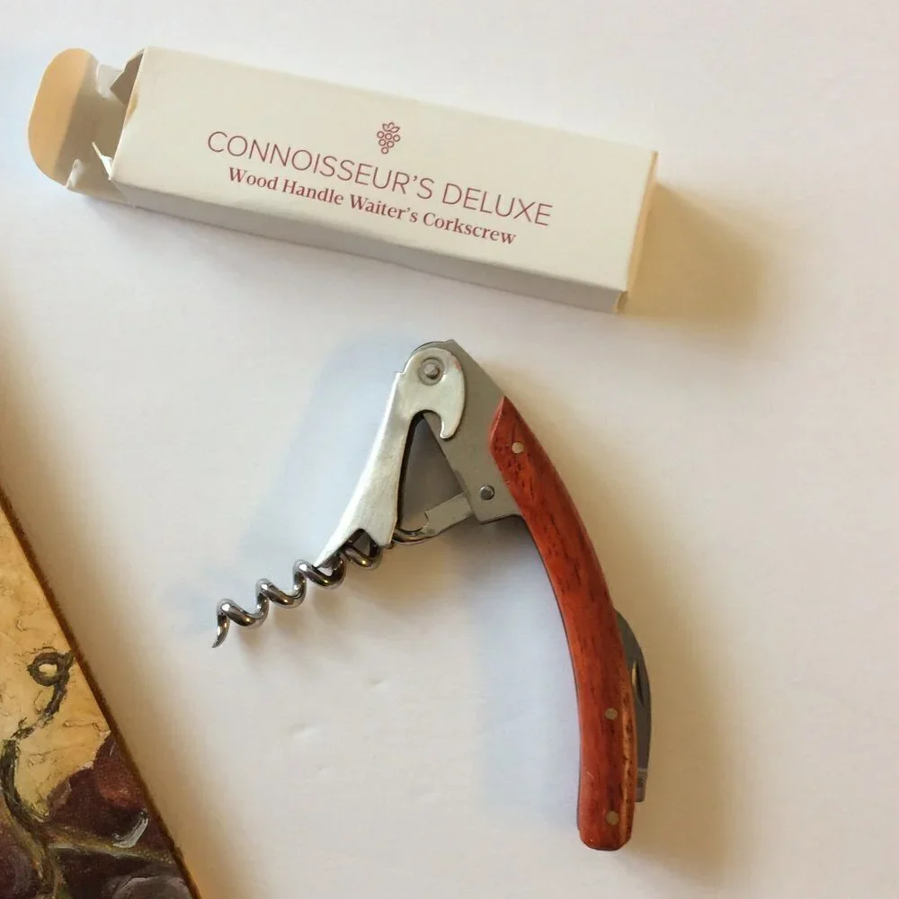 NEW CONNOISSEUR'S DELUXE WAITER’S WINE CORKSCREW  NEW IN BOX FREE WINE BAG
